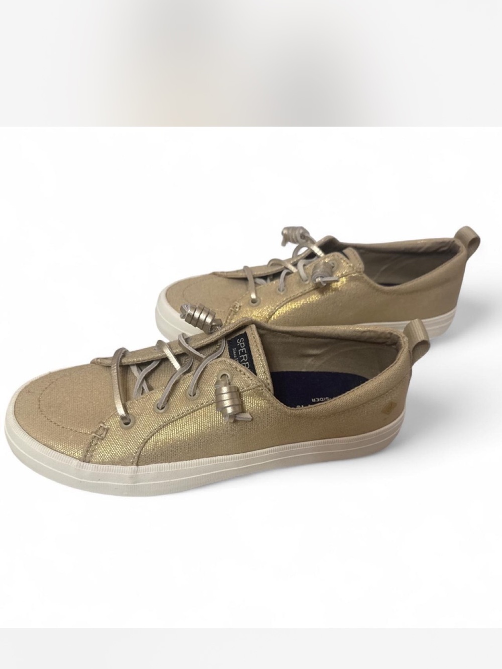 Sperry Women's Canvas Lace-Up Sneakers in Taupe - Picture 2 of 3